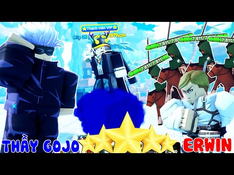 Roblox - LẤY THÊM 2 TƯỚNG 5 SAO THẦY GOJO VÀ ERWIN SMITH BUFF DAME KHỦNG - All Star Tower Defense X