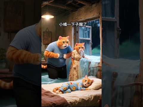 বিড়ালের ঘরে হঠাৎ করে বন্যার পানি ঢুকলো 😟#shorts #cat