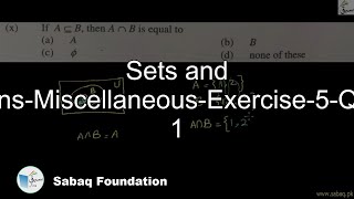 Sets and Functions-Miscellaneous-Exercise-5-Question 1