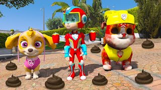 CACHORRO DA PATRULHA FEZ COCO NA CASA DO HOMEM ARANHA no GTA 5
