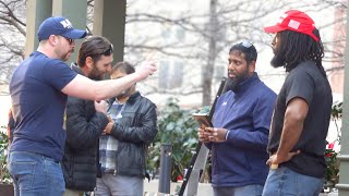 Christian Confronts Muslim and False Christian With The Gospel
