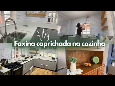 VLOG DIA DE MEGA FAXINA NA COZINHA - TESTEI PRODUTOS e tudo em detalhes