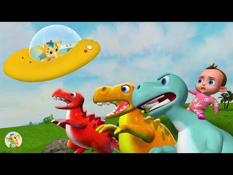 T-rex Dinosaur Chase Little Kid | Run Baby! It's Time to Escape! + More Nursery Rhymes & Kids Songs
