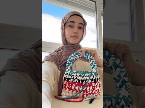 شنطة مصنوعة من 100% خيوط مُعاد تدويرها!♻️ #كروشيه #كروشيه_للمبتدئين