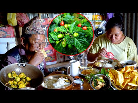 pork mustard veg mix curry in lunch in the village || Nepali village Kitchen