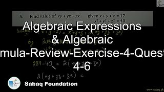 Algebraic Expressions & Algebraic Formula-Review-Exercise-4-Question 4-6