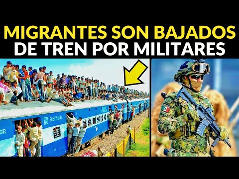 MIGRANTES MONTADOS EN TREN SON BAJADOS A LA FUERZA EN MÉXICO