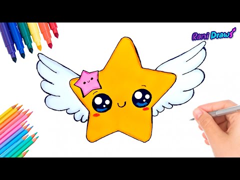 Cómo dibujar una ESTRELLA KAWAII FÁCIL ⭐ - dibujos fáciles Paso a paso