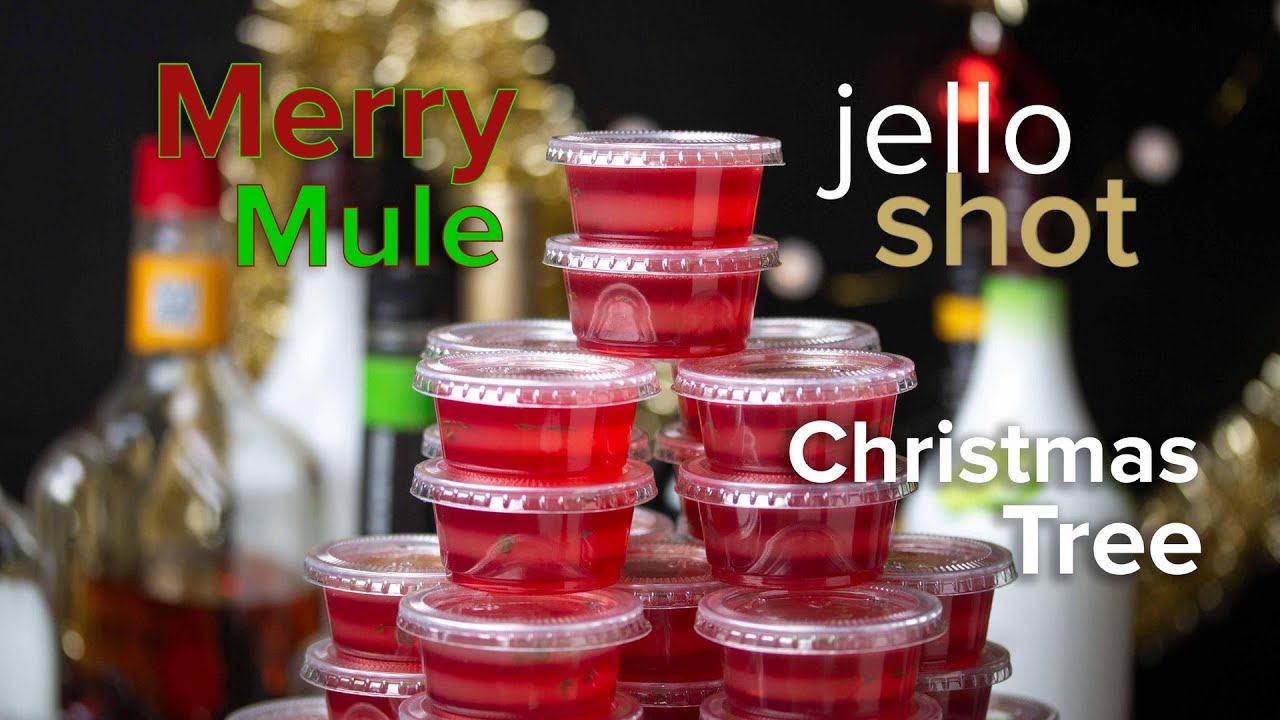 Cranberry Mule Christmas Tree Shots
