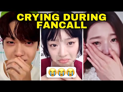 Kpop idols crying during fancalls