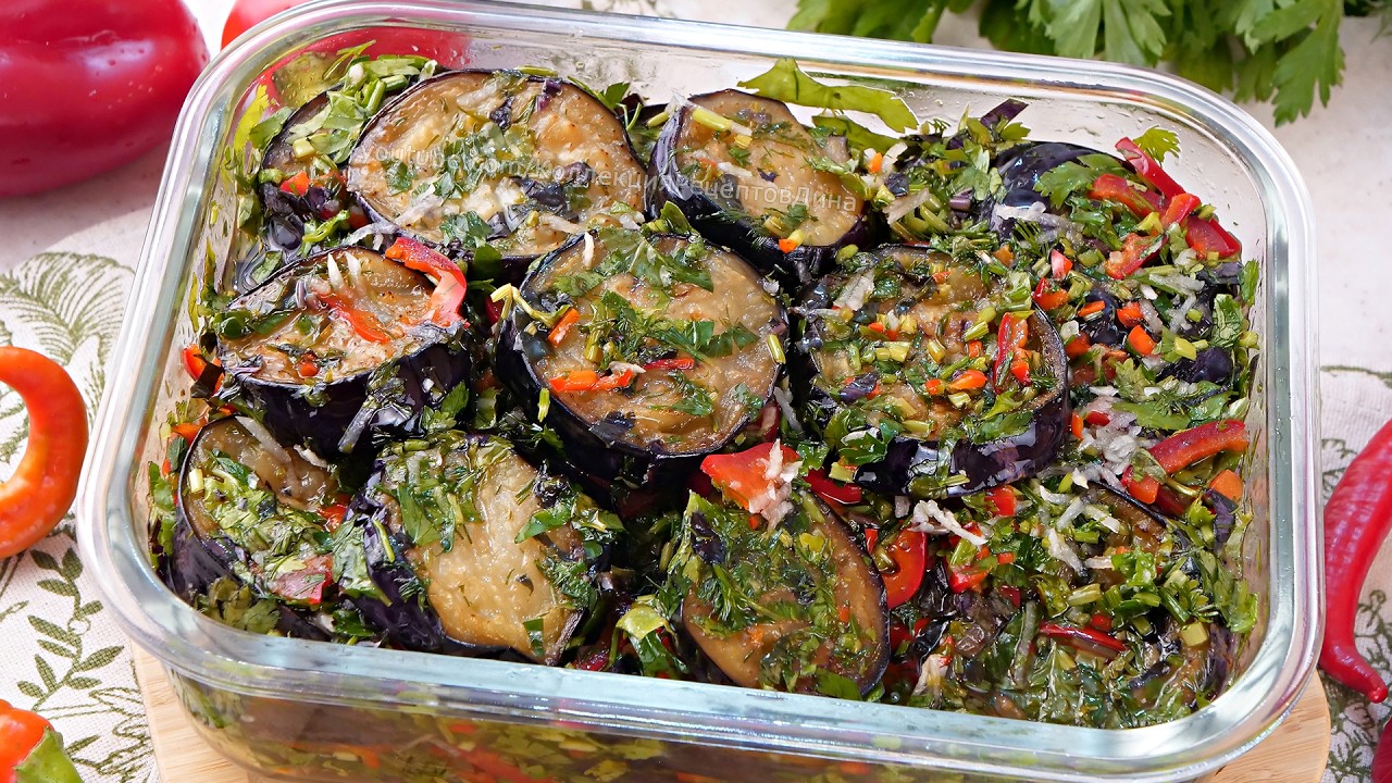 Супер-Закуска! Баклажаны с Чесноком и Зеленью! Очень Вкусная Закуска из Баклажанов