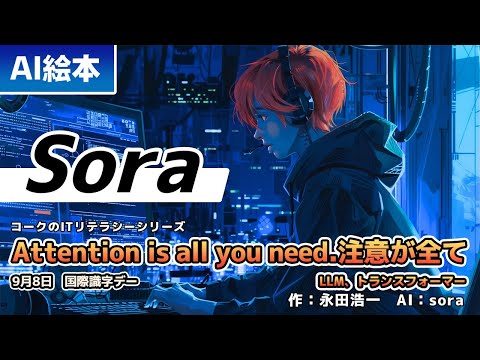 Sora【AI絵本】Attention is all you need.注意が全て（LLM、トランスフォーマー）【読み聞かせ】【コークのITリテラシー絵本シリーズ】