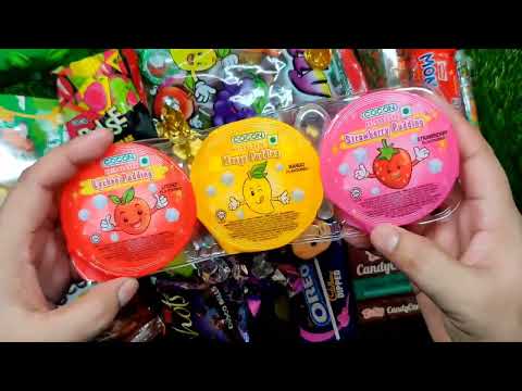 Some interesting and tasty candies with fant flyer and ASMR