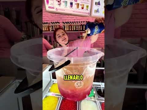 Pidió el bubble tea más grande del mundo… y lo prepararon 😳🥤 #shorts #shortsvideo