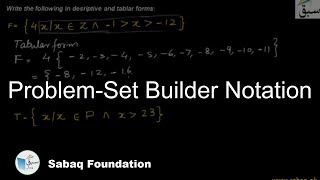 Problem on Set Builder Notation