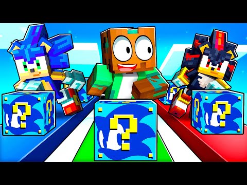 Carrera de LUCKY BLOCKS de SONIC en Minecraft!