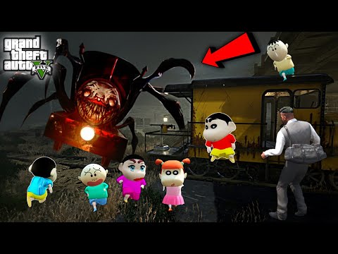 GTA 5 : Franklin & Shinchan Going To HORROR TRAIN PLACE in SUMMER VACATION In GTA 5 ! JSS GAMER