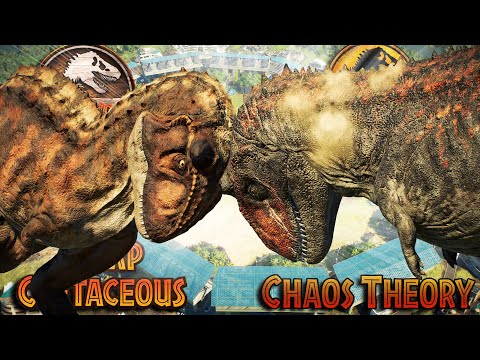 CHAOS THEORY vs CAMP CRETACEOUS | ALL DINOSAURS BATTLE ROYALE!! - Jurassic World Evolution 2