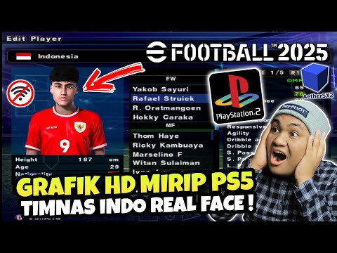 eFootball PES 2025 PS2 Timnas Indonesia Real Face & Full Liga Eropa New Update Kits Transfer 2024/25