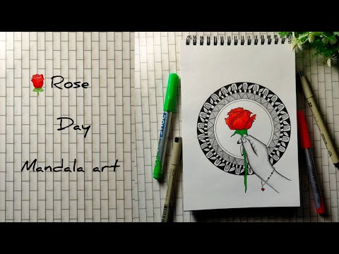 rose drawing 🌹/mandala art #art#drawing#painting