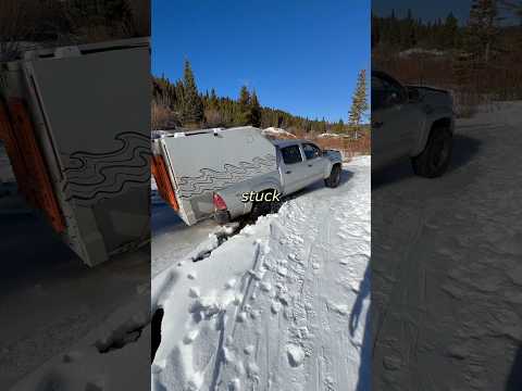 close call winter truck camping