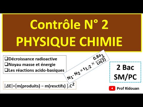 correction du  contrôle N°2 physique chimie 2 Bac