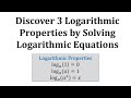 Understanding Logarithmic Equations and Properties