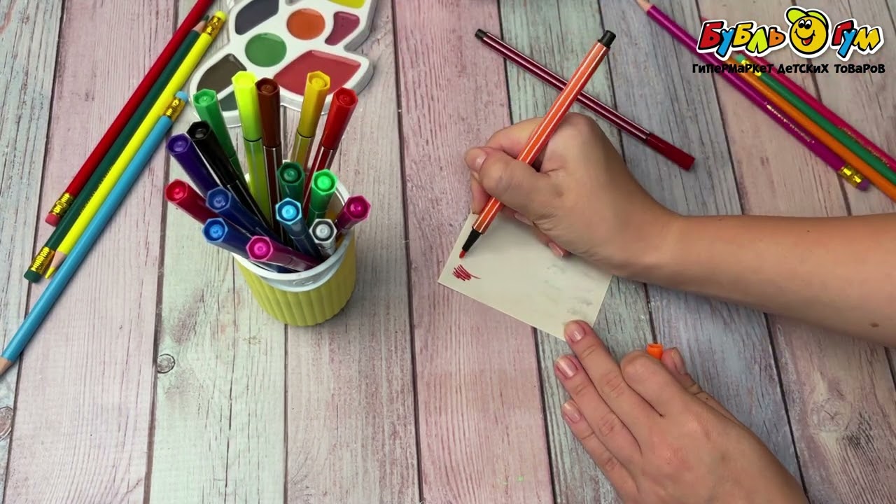 Фломастеры Yalong в стакане 18цв в ассортименте - видео