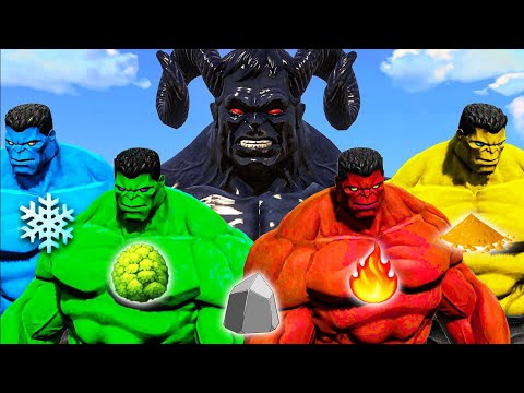 Shinchan And Franklin Upgrade Into Elemental Hulk to Fight with Black God Hulk in GTA V