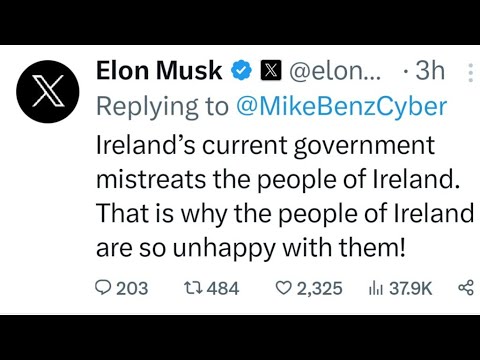 Elon Musk - X and Ireland's Justice Minister