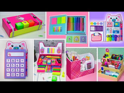 Amazing craft from cardboard // Cute organizer and pencil cases for storing your stationery