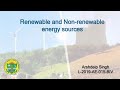 Renewable vs Non-Renewable Energy Concepts