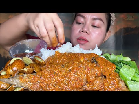 IKAN LIDAH BUMBU PEDAS  JENGKOL MUDA TUMIS SAWI SAMBAL TERASI GORENG MUKBANG