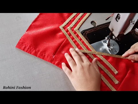 Very simple and easy blouse lace design|simple and easy method of stitching