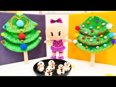 Etkinlik videosu: Oyuncak bebek Bebee ile köpük tabaktan yılbaşı ağacı yapımı! 🎄✨