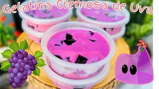 Gelatina Cremosa de Uva 🍇 3 ingredientes!!