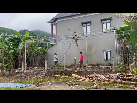 Timelapses: Clearing up abandoned garden for many years to build a repair shop