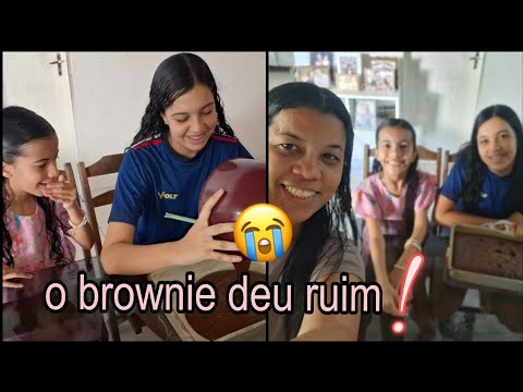 fizemos um brownie deu tudo errado será que ficou bom ? nosso domingo em casa