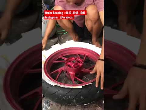 Decal Emas Chrome dengan Cat Velg Merah Candy! Order Modif langsung ke WA 0813-8148-1301