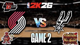 NBA Playoffs Trail Blazers Vs Spurs Western First Round Game 2 NBA2K26 Simulation Game