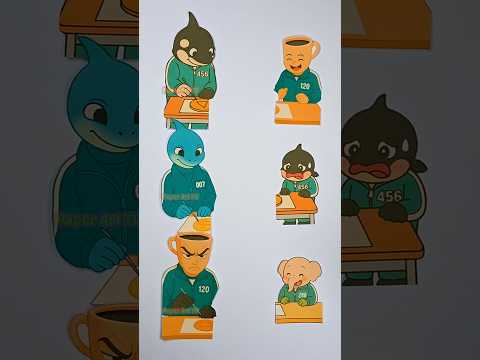 Italian Brainrot x Squid Game 3 Mom vs Baby Paper Matching Puzzle #italianbrainrot #viral