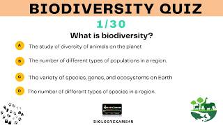 Quiz on Biodiversity || 30 Important Multiple Choice Questions and Answers|| At 3 Levels