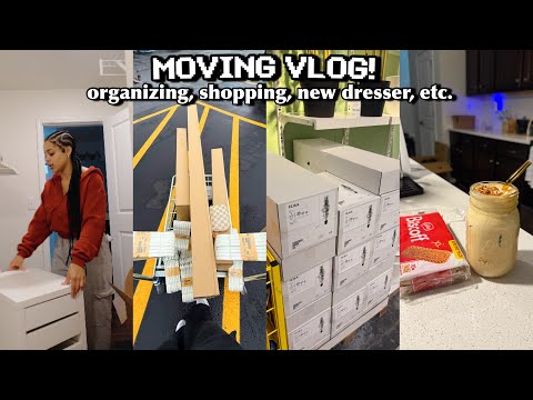 moving vlog 📦 closet setup, ikea shopping, building furniture + more