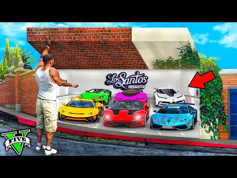 🔵 EL GARAJE SECRETO DE COCHES MILLONARIOS de Franklin en GTA 5 !! 🚗💰