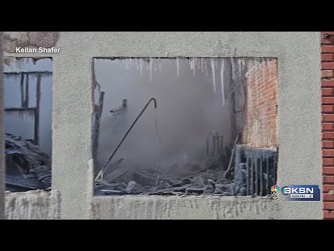 YouTube video thumbnail: Fire Reignites in Western Kansas Town, Damaging Several Businesses