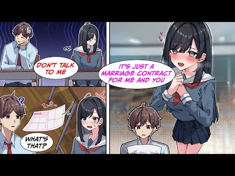 [Manga Dub] The girl next to me is cold but one day, she drops a marriage contract with my name...!?