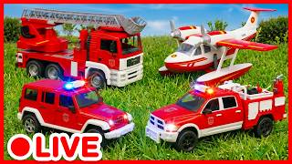 Fire Trucks & Firefighters go on a BIG Rescue Mission 🚒 🔥 Car & Plane Toy Cartoon for Kids | Kidibli
