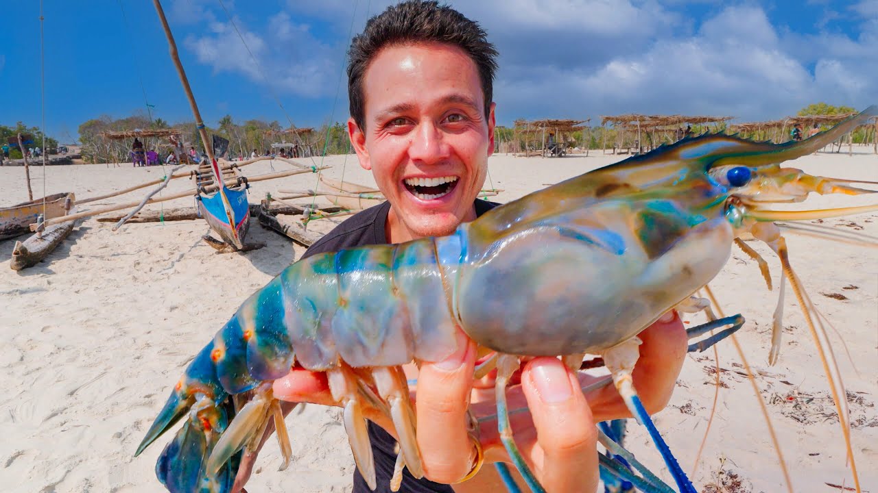 Monster SHRIMP BBQ in Madagascar! - Street Food Tour Avenue of the Baobabs