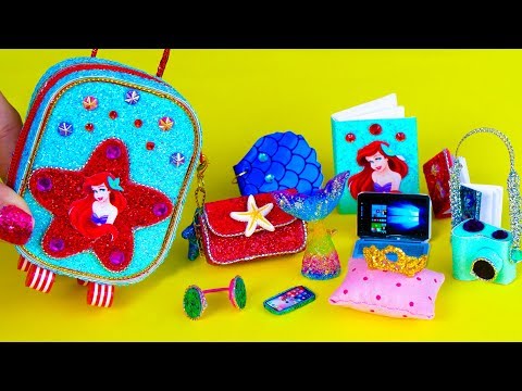 DIY Miniature Ariel School Supplies ~ Little Mermaid Suitcase, Notebooks