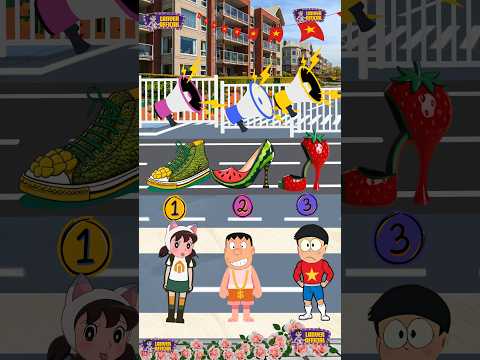 Shizuka nghi ngờ người mẹ trốn trong chiếc giày dưa hấu #games #nobita #doraemon #nobitashizuka